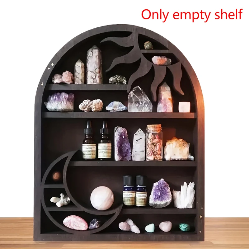 Floating Shelves Essential Oil Display Rack Crystal Stone Wall Gothic Decoration Wall Stand Organizer For Home Creative Decor