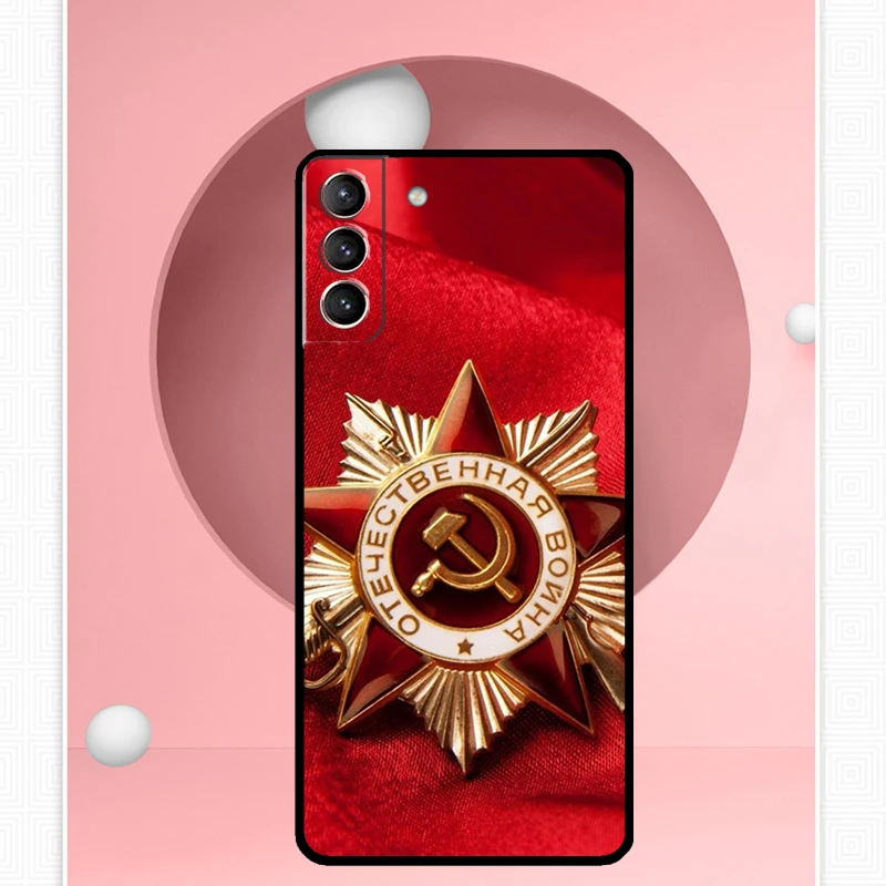 USSR Flag Soviet Union Case For Samsung Galaxy S22 S23 S24 Ultra Note 20 10 S8 S9 S10 Plus S21 S20 FE Soft Cover image 5