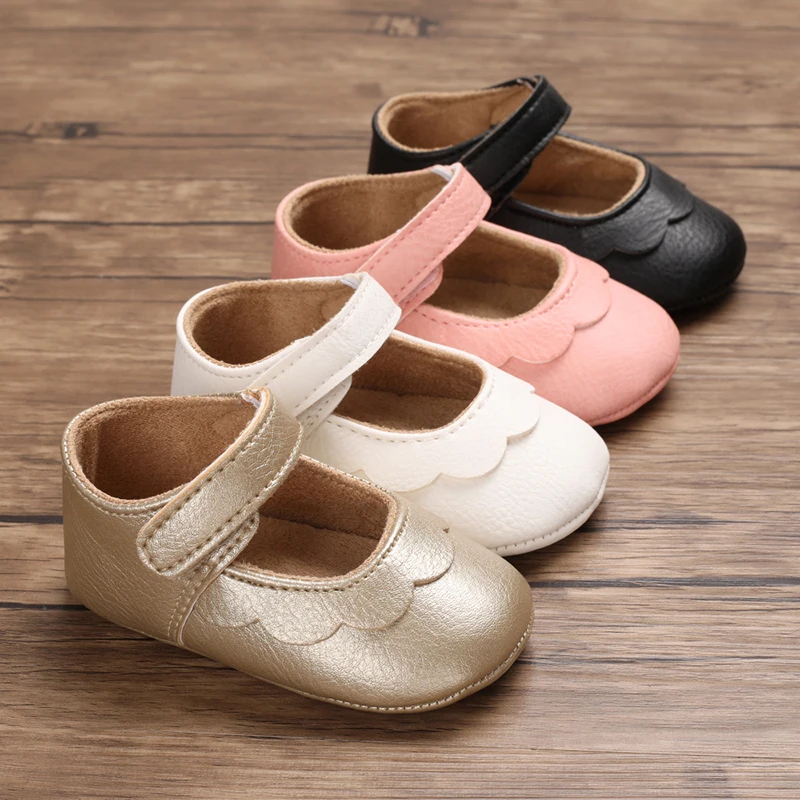 Soft rubber-soled walking shoes for infants toddlers 0-1, fashionable and versatile baby girl princess shoes, Spring and Autumn