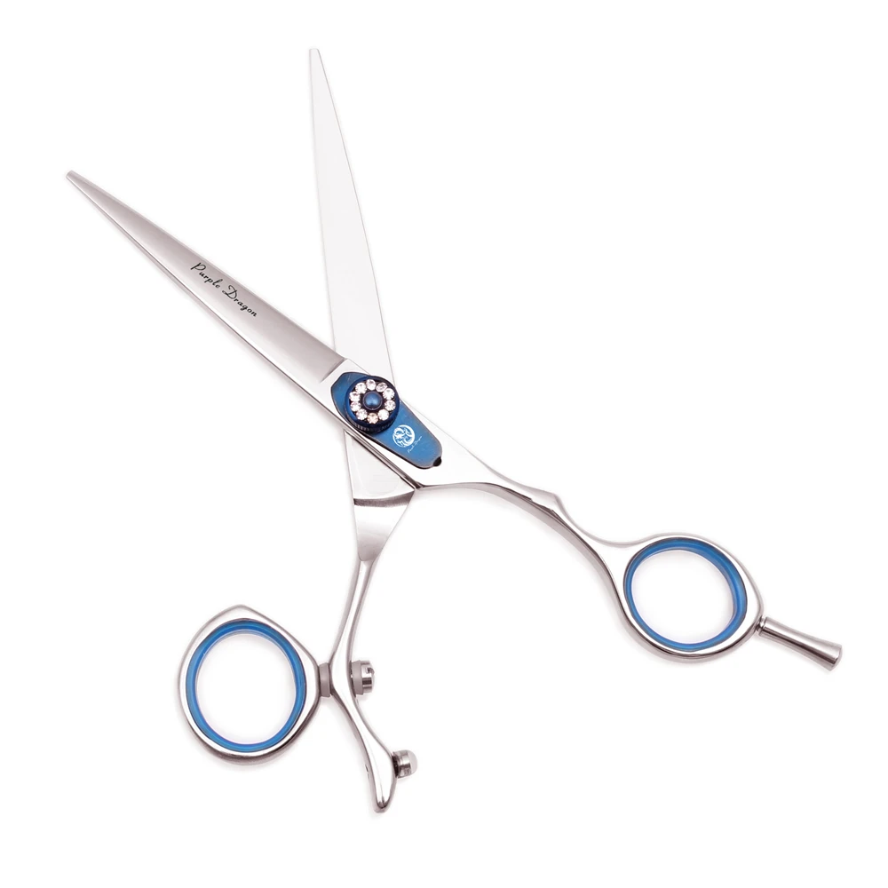 Professionelle Friseurschere 5,5" 6" Purple Dragon JP 440C Drehbare Daumenhaarschneideschere Friseur Effilierschere Z9019 – Detail 3