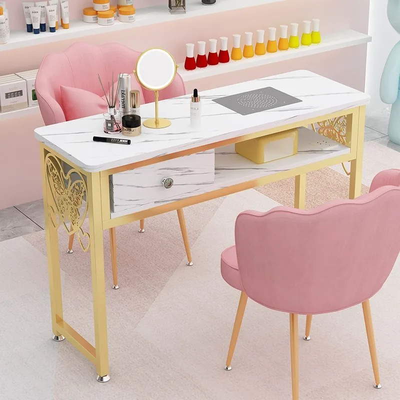 Aesthetic Designer Nail Table Modern Waterproof Beauty Luxury Nail Table Equipment Nordic Mesa De Manicure Salon Furniture