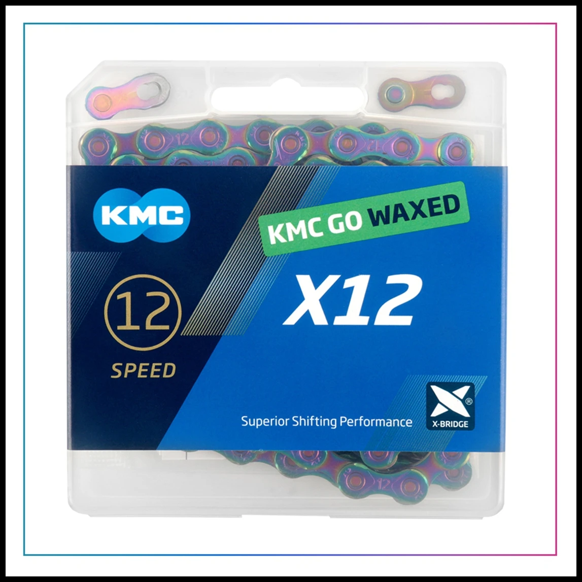 KMC Waxed Go 12S Fahrradkette X12 Aurora 12-Gang Wachskette für Rennrad und Mountainbike, kompatibel mit Shimano M6100 M8100 – Detail 13