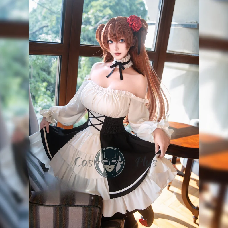 EVA Asuka‌ Cosplay Costume Women Lolita Dress With Wig Halloween Carnival Uniform Party As Game Characters Clothing Suit
