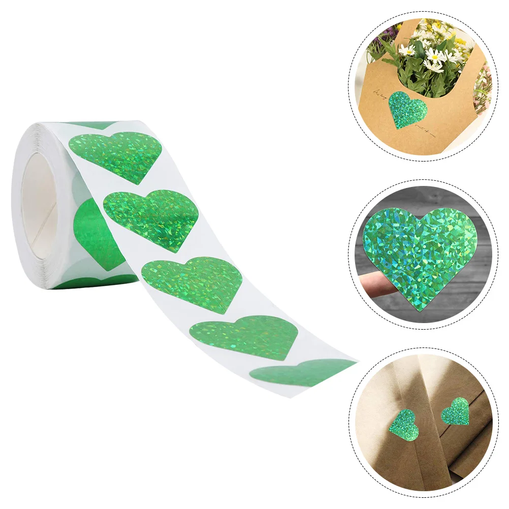 Heart Seal Party Favor Wedding Scrapbook Stickers Sealing for Favors Green Ornaments