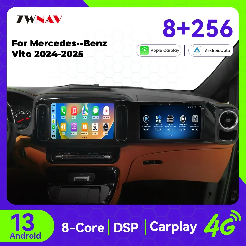 

25'' Car Radio for Mercedes-Benz Vito 2024-2025 Android 13 GPS Navigation Multimedia Player Auto Wireless Display