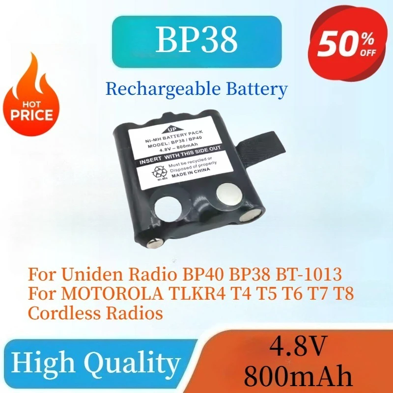 جديد 4.8 فولت 800 مللي أمبير بطارية ni-mh قابلة للشحن لراديو Uniden BP40 BP38 BT-1013 لموتورولا TLKR4 T4 T5 T6 T7 T8 أجهزة الراديو اللاسلكية