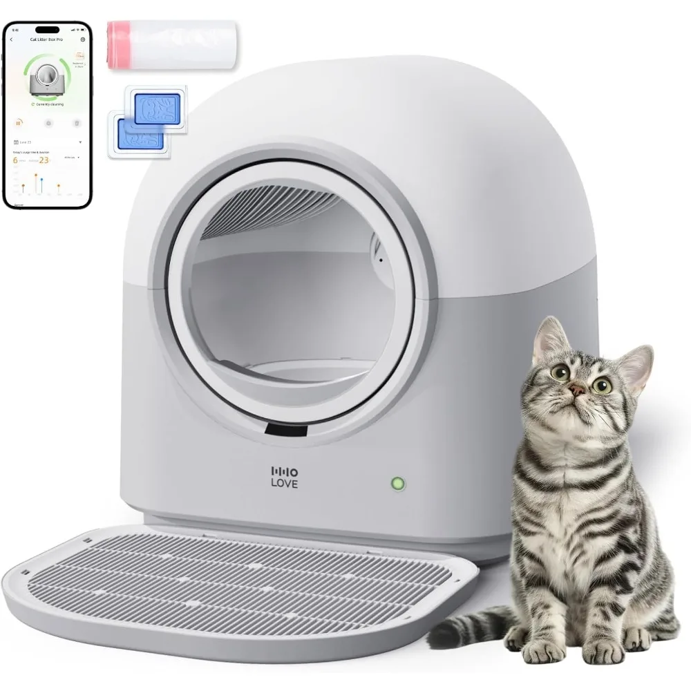 

TYPro Self Cleaning Cat Litter Box Automatic Hands-Free Smart Robot self Cleaning Cat Litter Box for Multiple Cats