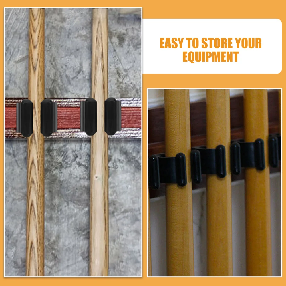 

12pcs Pool Holder Wall Mount Rack for Cues Fishing Rods Storage Bracket PP Material Locking Mechanism Compact Design