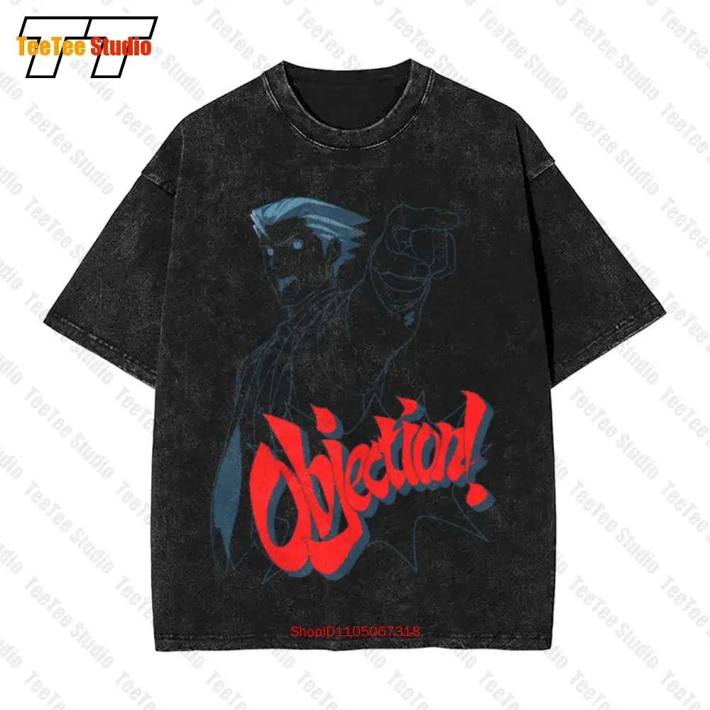 Ace Attorney Objection Gray Heather Vintage Oversized T-Shirt MWLV