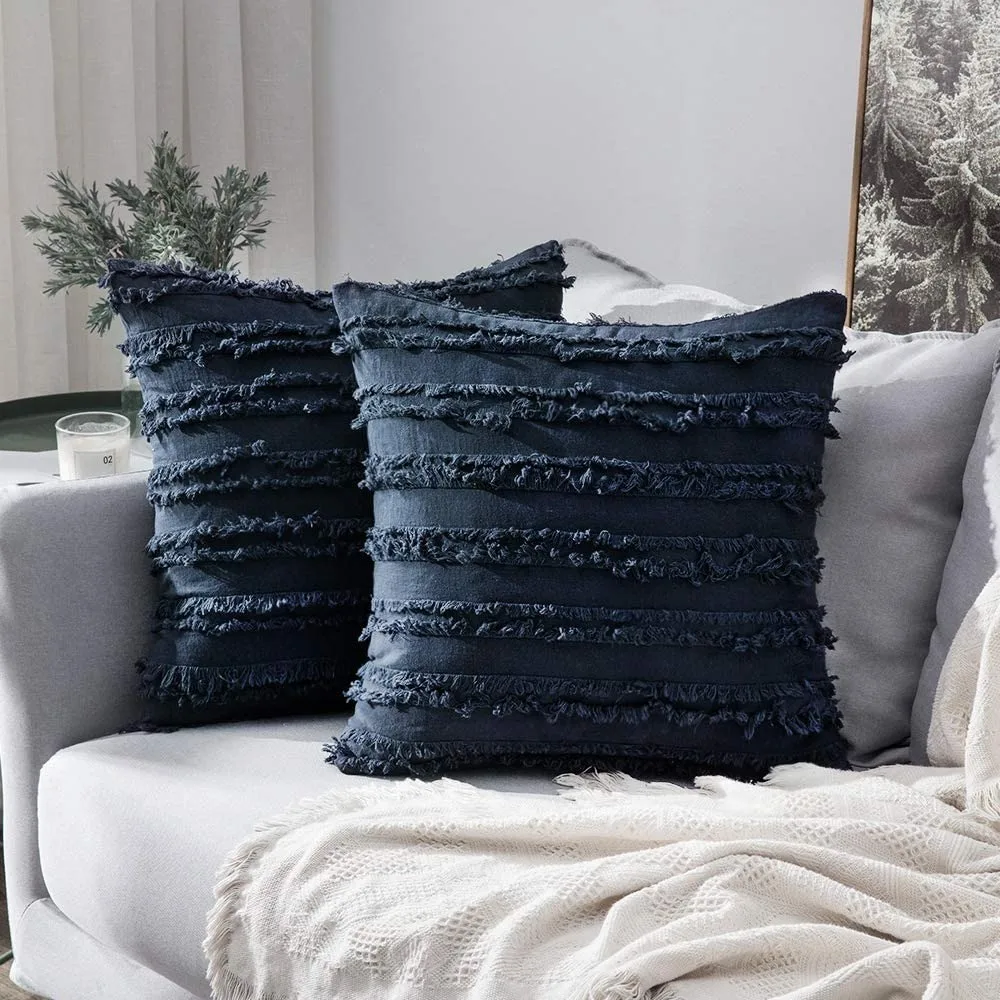 

Throw Pillow Covers Boho Decorative Cotton Linen Tassel Macrame 1Pc Cushion Cover Fancyoung Sofa Living Room Home Decor 45x45cm