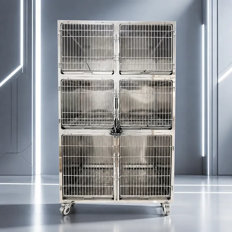 304 Stainless Steel Pet Cage Multi Layer Dog Cat Animal Kennel Large Dog House Crate