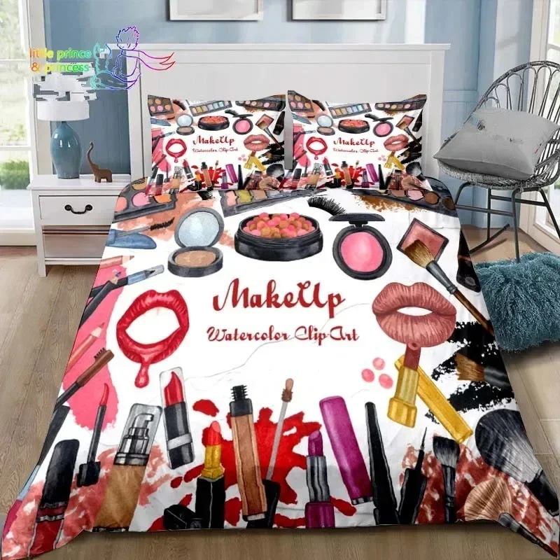 Nordic Cosmetic Fashion Girl Perfume Comfortable Duvet Cover Pillowcase Bedding Set Children Bedroom Decoration Home Textile