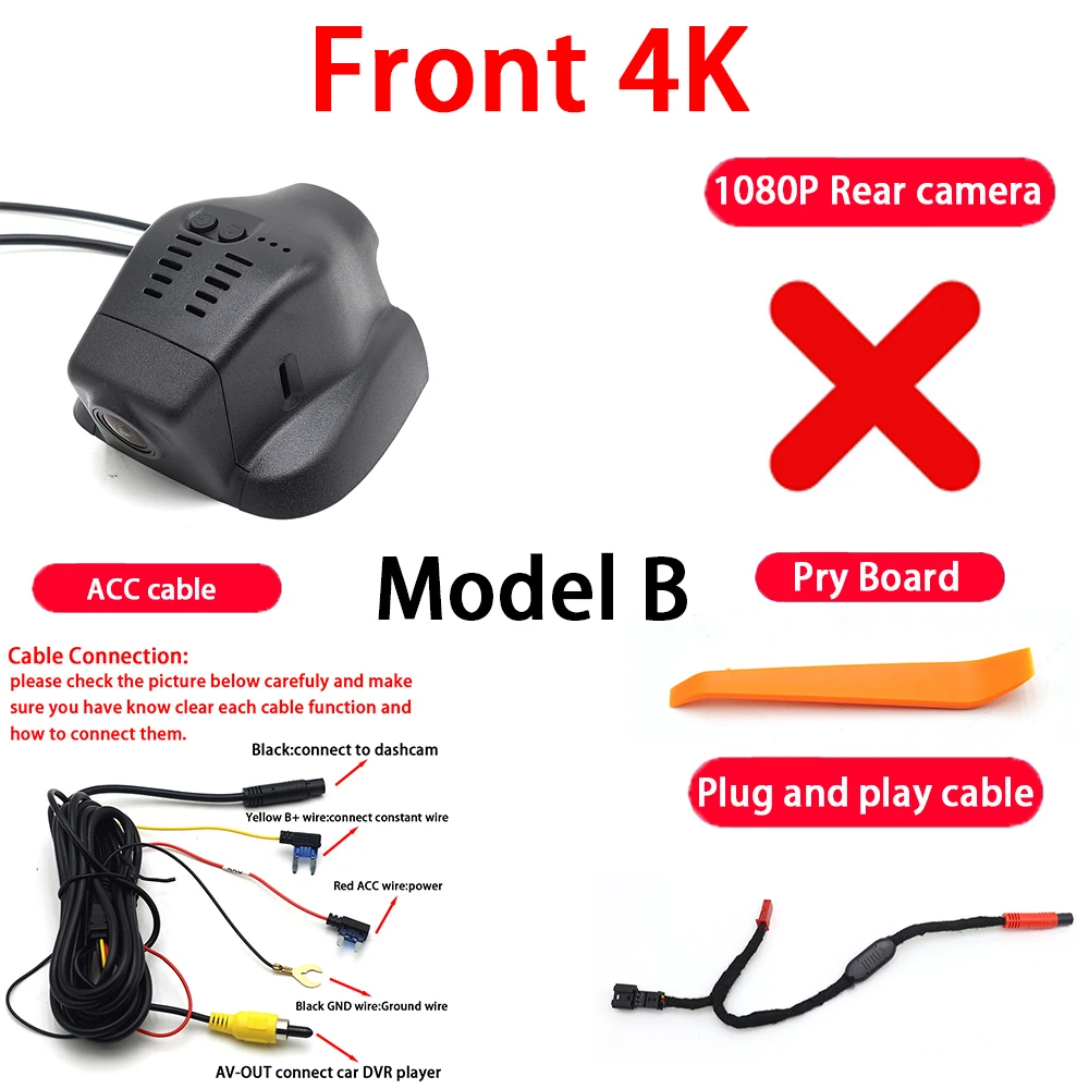 ZJCGO Autokamera 4K Plug and Play Dash Cam Videorecorder Nachtsicht für Ford Focus 4 Mk4 2018 2019 2020 2021 2022 2023 2024 2025 4