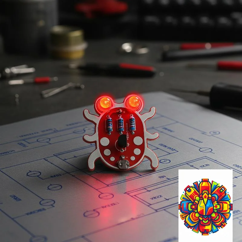 Weevil Eye Electronic DIY Assemble Kit Photosensitive LED Light Educational STEM Toy for Teenager Beginner Learning Use