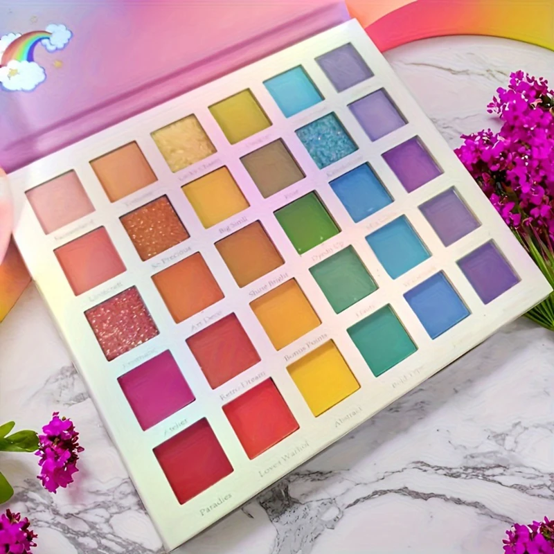 Palette de fards à paupières 30 couleurs, Super brillant, longue durée, mat, scintillant, nacré, imperméable, maquillage pour les yeux avec grandes paillettes