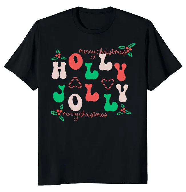 NEW LIMITED Holly Jolly Christmas Holiday Funny Novelty Tee M-3XL Fast Shipping  High Quality 100%Cotton Short Sleeve