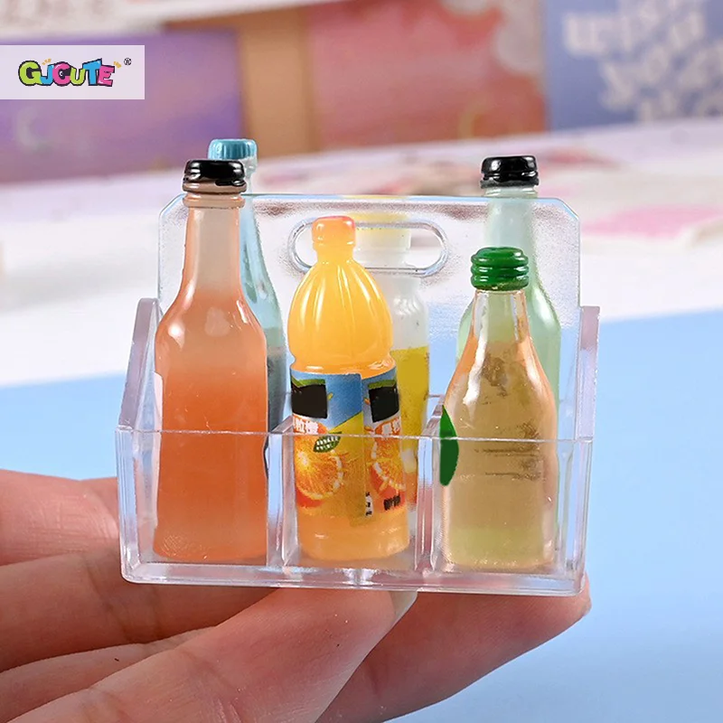 2 teile/satz Mini Getränke Flaschen Milch Flasche Basis Szene Dekoration Kinder Lebensmittel Spielen Puppe Haus Dekoration Spielzeug Modell