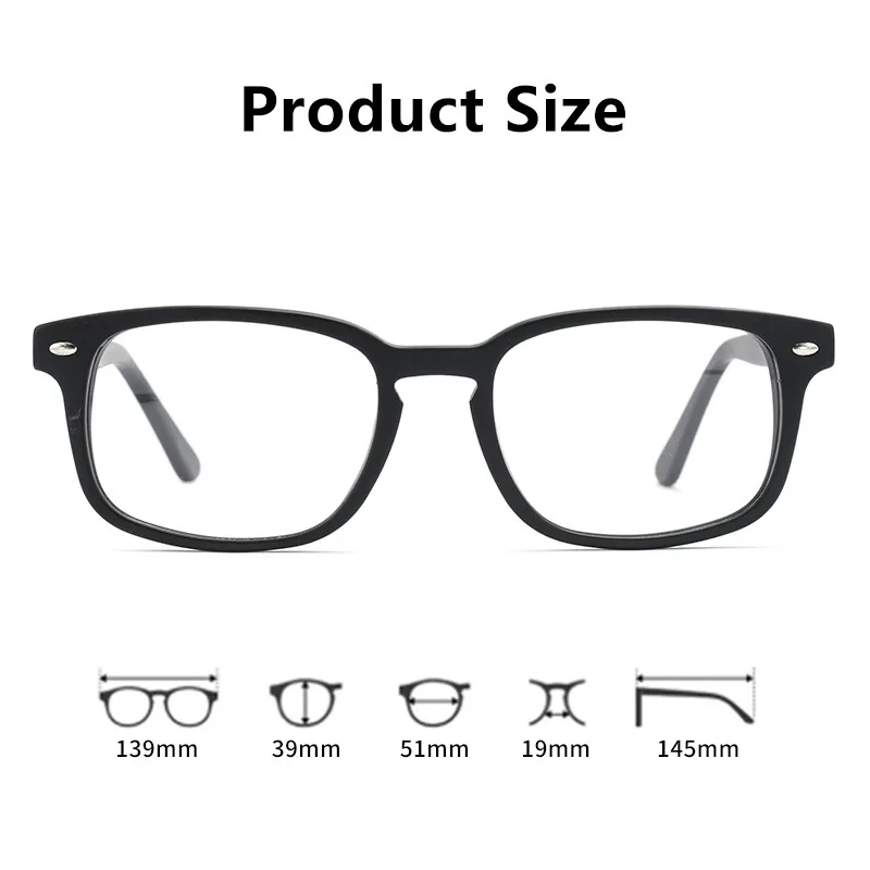 YCFoya New Men's and Women's Acetate Prescription Glasses Anti Blue Light Photochromic Optical Formula Eyglasses JQ1010
