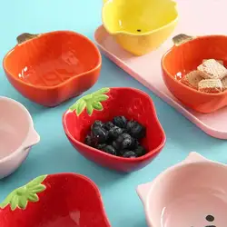 Cartoon Ceramic Small Dipping Seasoning Plate Household Cute Snack Dish Vinegar Soy Sauce Dishes Fruit Cold Vegetable Bowl