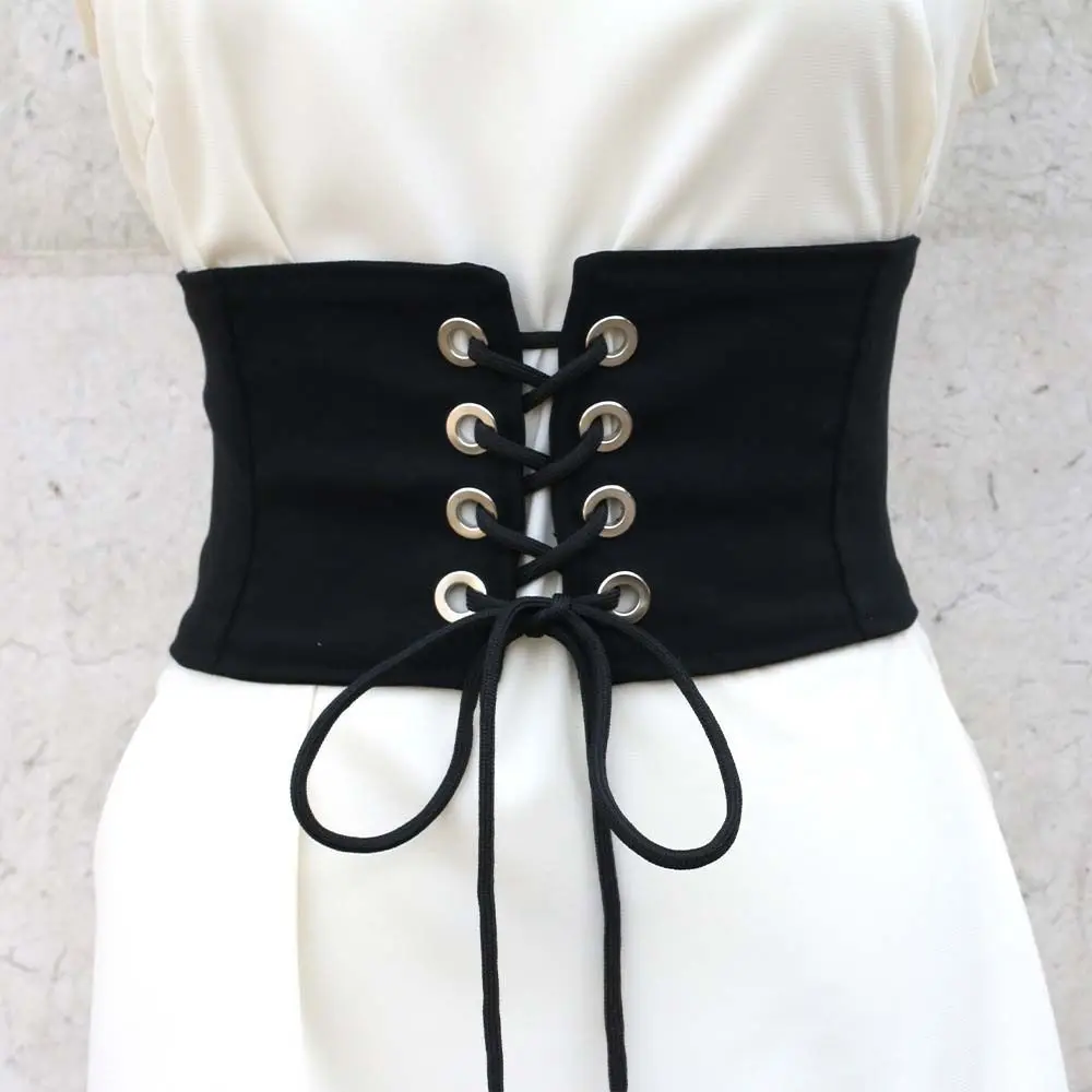 Corset élastique pour robe amincissante, taille haute, style coréen, ceinture large réglable, ceintures de smoking pour femmes