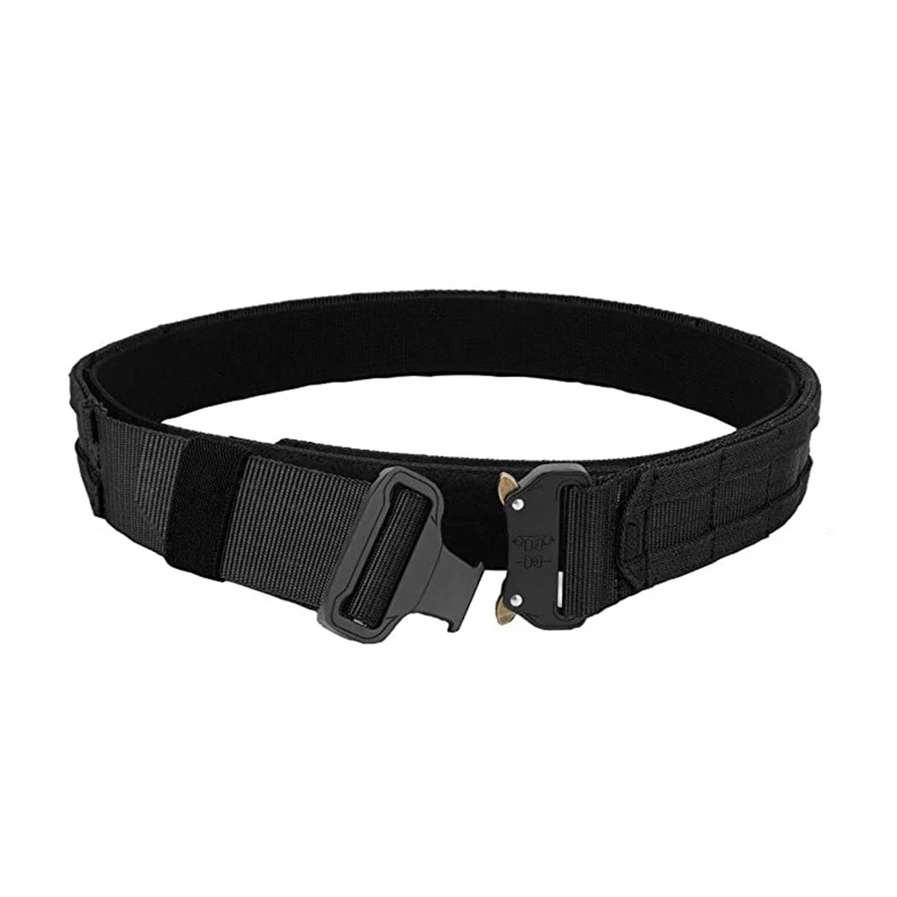 Adjustable Tactical Double Belt For-velcro Inner And Outer Waist Belts For Men's Outdoor Hunting Belt