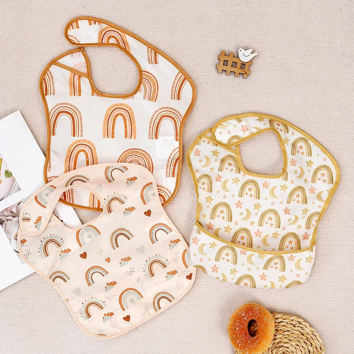 

3pcs Set Waterproof Baby Sleeveless Feeding Bib Fashion Full Body Cover