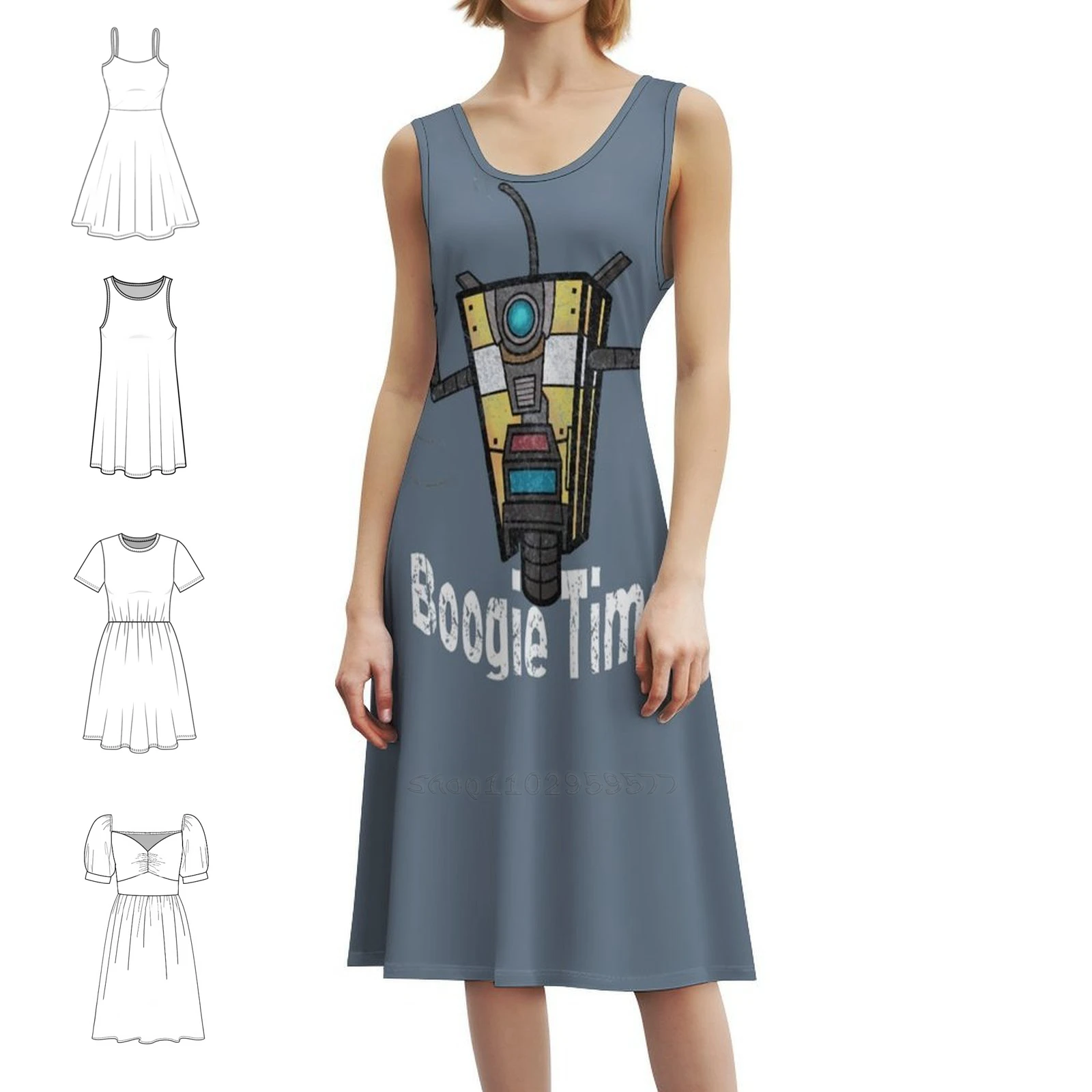 

Женское элегантное праздничное платье Clap-Trap Robot Boogie Time, платье трапециевидной формы с короткими/длинными/с открытыми рукавами, Clap Trap Claptrap