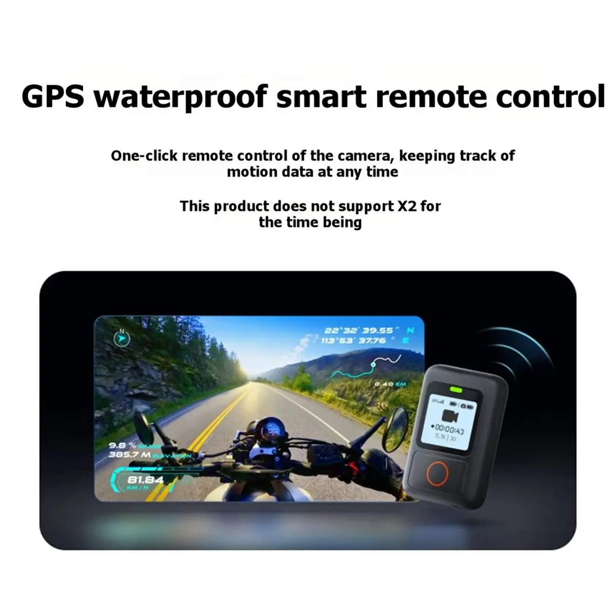 For X3/X4/X5 GPS Waterproof Smart Remote Bluetooth 5.0 20m Control Range IPX8 Waterproof Real-Time Tracking
