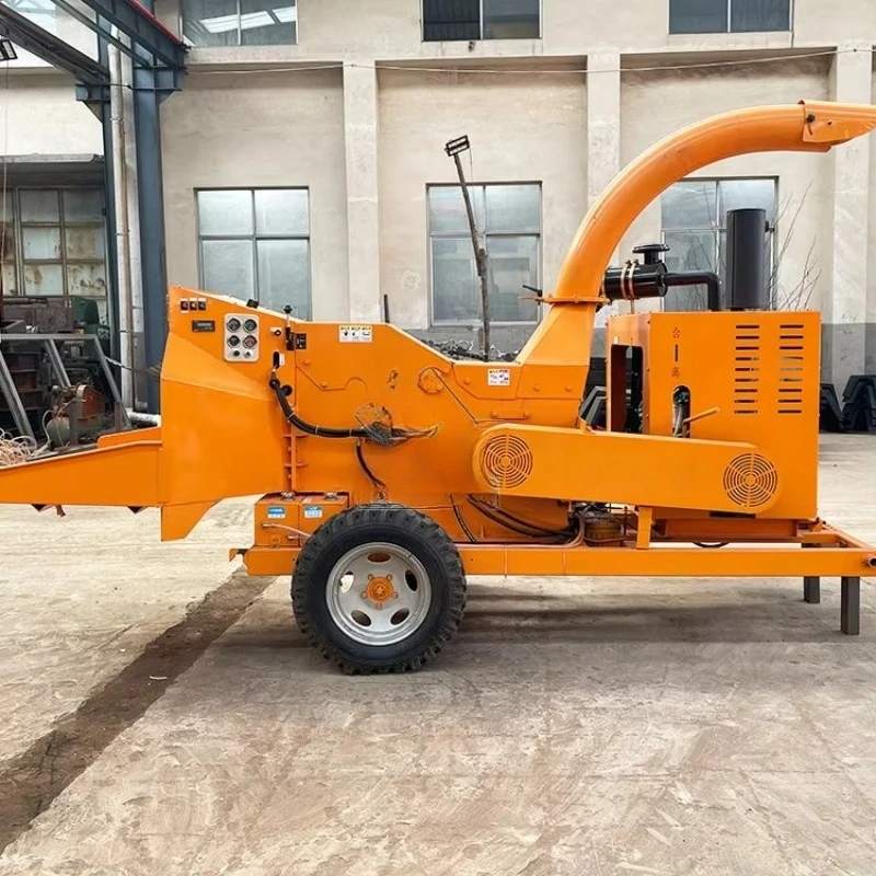 Construction Site Waste Wood Crusher Machine Large Chipper Shredder High Capacity for Scrap Wood Processing