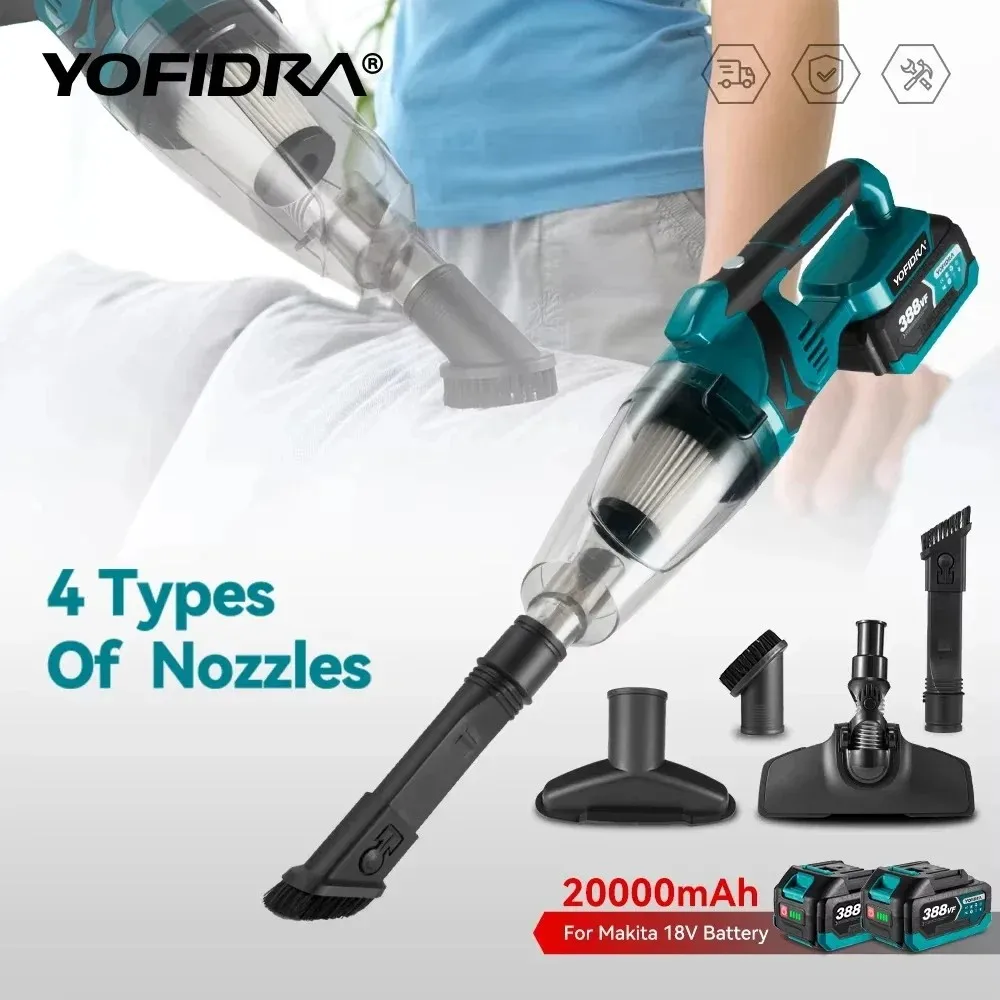 1500W Electric Cordless Vacuum Cleaner Portable Rechargeable Household Construction Clean Tool For Makita 18V Battery Pin