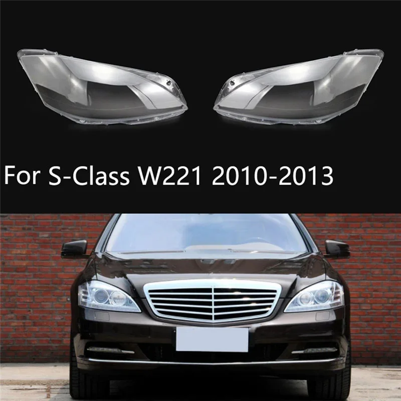 

1Pair Front Head Light Lens Cover Housing Kit For Mercedes-Benz W221 S280 S300 S350 S500 2010-2013-TCES