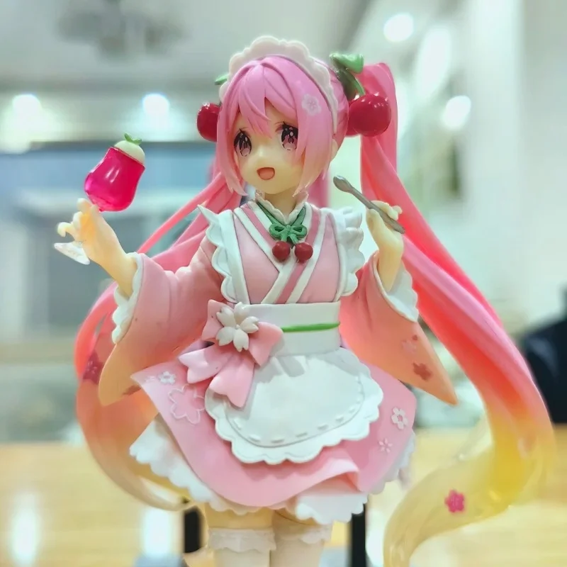 Original Taito Hatsune Miku Sakura Wafuu Kissa Ver. Maid Coreful Figure Anime Model Collectible Toys Kawaii Birthday Gift