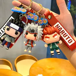 Naruto Anime Figures Naruto Sasuke Kakashi Itachi Jiraiya PVC Keychain Bag Keyring Charm Accessories Kids Toys Birthday Gifts