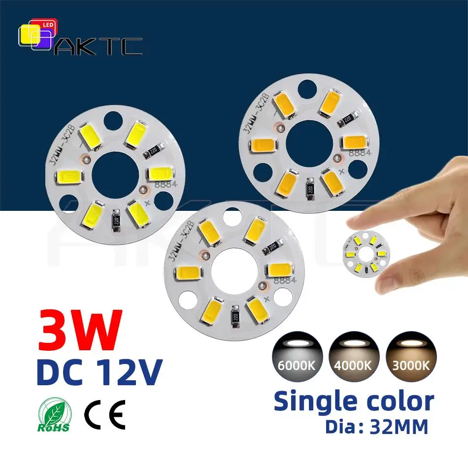 10 pezzi nuovo evidenziare pannello luminoso a LED DC 12V 3W SMD5730 6LED sorgente luminosa pannello in alluminio diametro rotondo 32mm luce