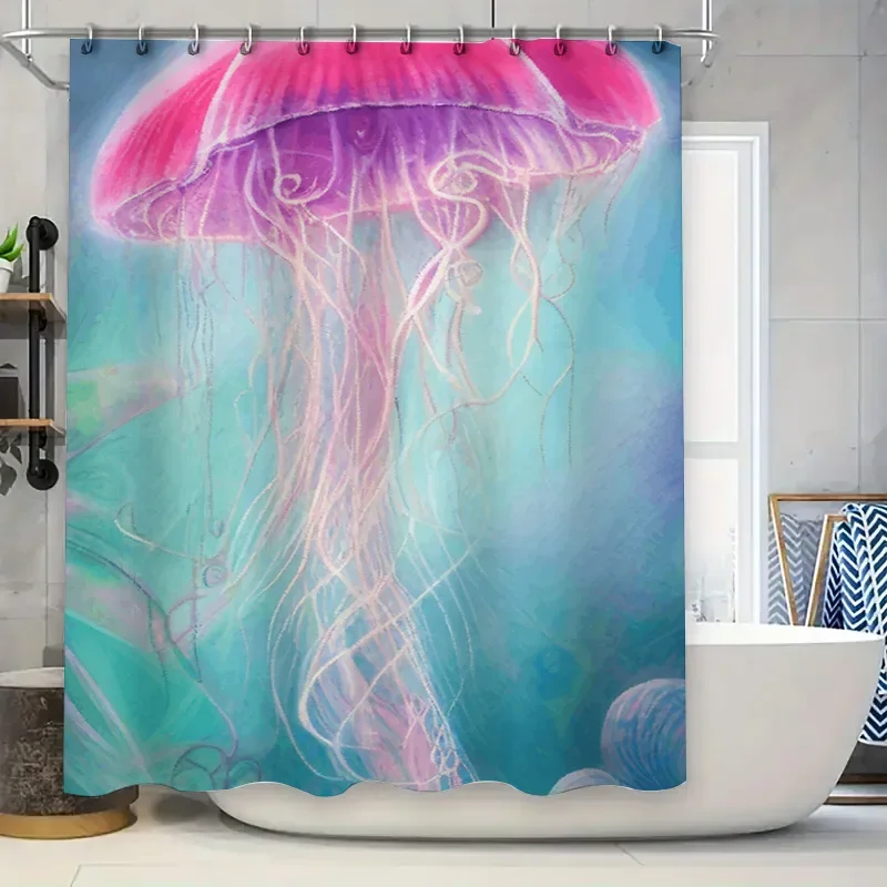 

Занавеска для душа в фиолетовую полоску, водонепроницаемая ткань, коврик для ванной, перегородка для комнаты, доступна в различных размерах