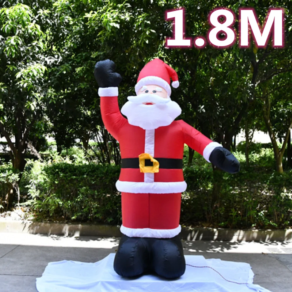 

1,8 м Санта-Клаус, ручной Мах, модель, Рождественское украшение, светящаяся кукла, мультяшная гигантская светодиодная лампа, искусственные подарки, уличная лужайка