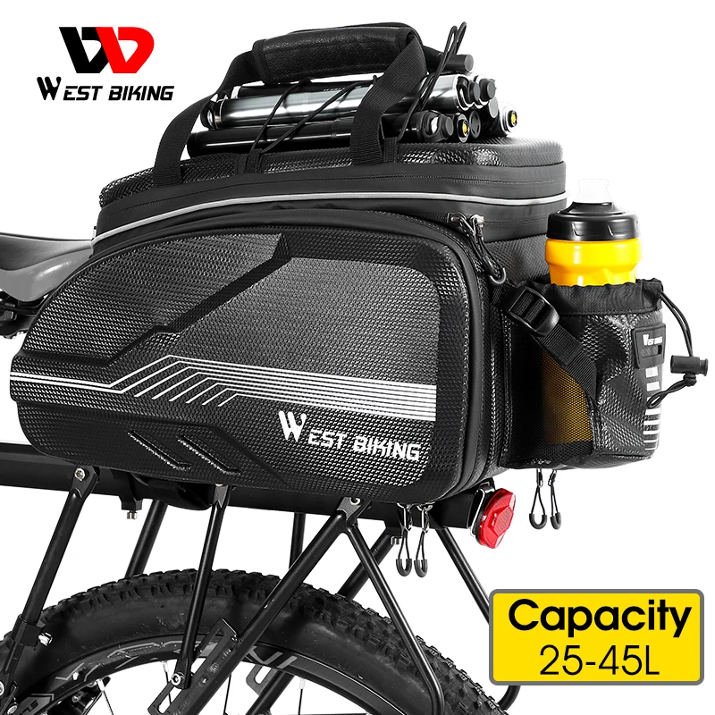 

WEST BIKING Quality EVA Hard Shell Bike Bag Waterproof MTB Road Bicycle Trunk Seat Large Capacity Travel Cycling Panniers