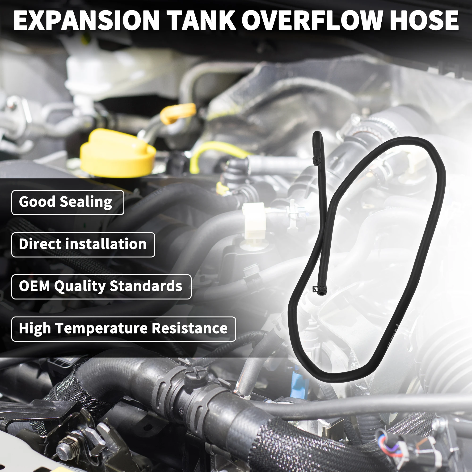 UXCELL Expansion Tank Overflow Hose for Focus MK2 2004-2011 No.3M5H8C012KL | Black