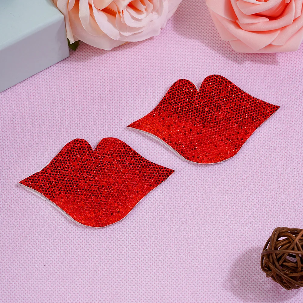 

1 Pair PU Leather Red Lips Nipple Covers for Women Self-Adhesive Breast Stickers Nipple Pasties Wholesale Sexy Chest Stickers