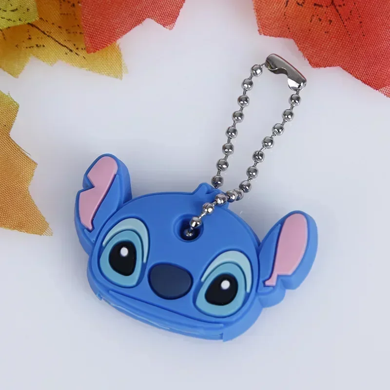 Disney Stitch Key Protective Caps Anime Lilo & Stitch Cartoon Modeling Silicone Key Cover Portable Keychain Holder