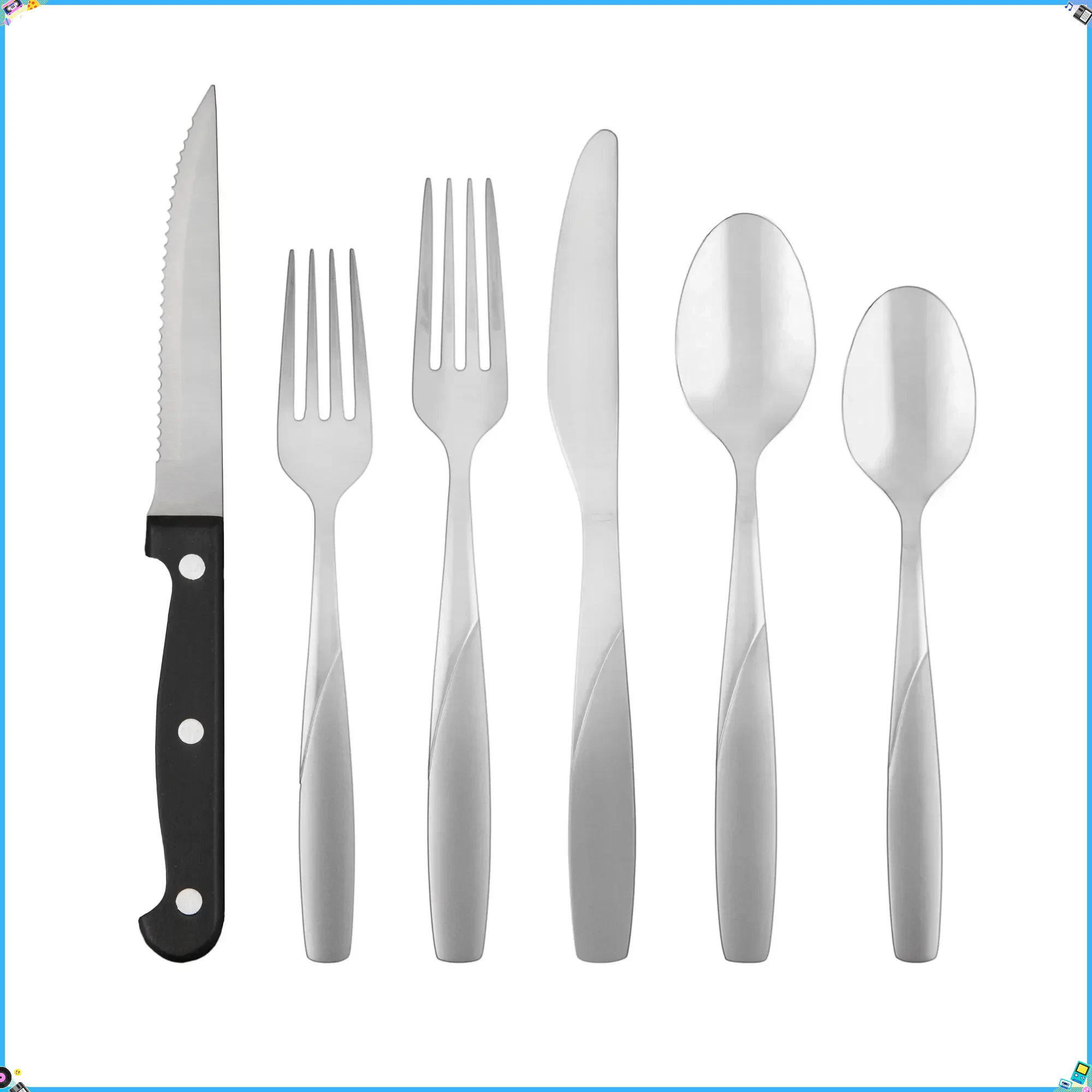 

Набор столовых приборов из нержавеющей стали для песка, 36 предметов, с ножами для стейка | Услуги за 6, можно мыть в посудомоечной машине