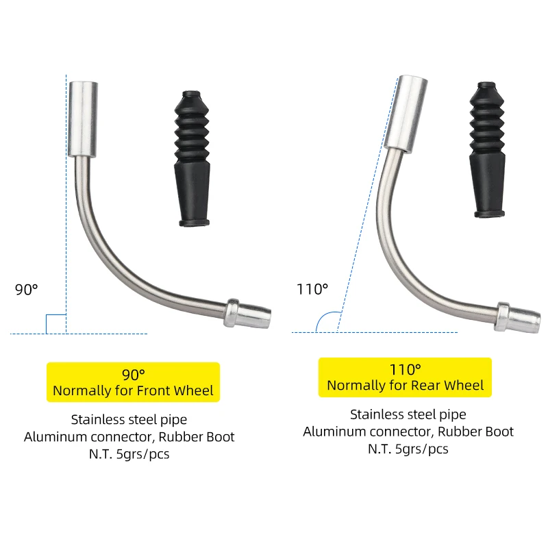 Deemount Bicycle V-Brake Cable Guide Tube Stainless Steel Hose Alloy Connector MTB Bike  Linear Pull Brake Cable Guide Pipe Kits