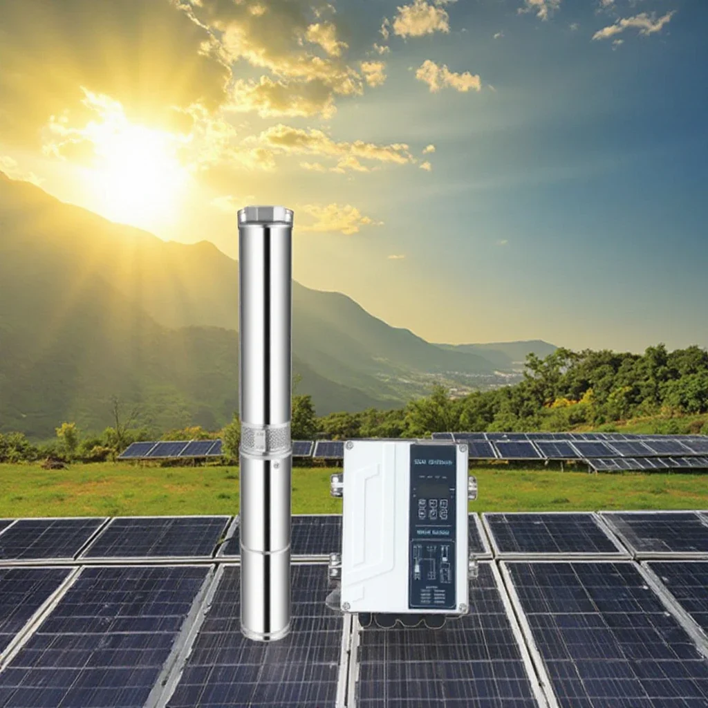 3HP 1.5INCH AC/DC Pump Brushless Solar Deep Well Pump Submersible Water Pump with MPPT External Controller