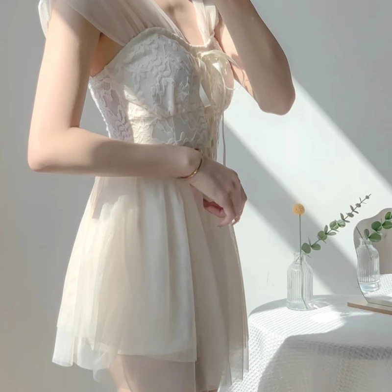 Women's Summer One-piece Swimsuits Slim Sexy and Pure Style New Fairy-style Hot Spring Swimsuit