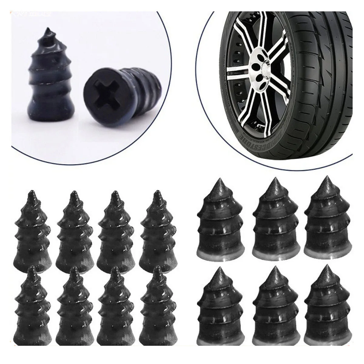 Universal Vacuum Tyre Repair Nail Kit Tubeless Tire Puncture Screw Fix Car Motorcycle ATV Patch Set