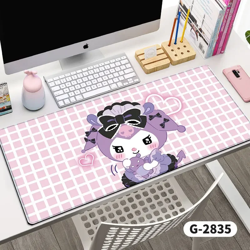 Kuromie Mouse Pad Sanrio น่ารักอะนิเมะการ์ตูนสีชมพู Melody ขนาดใหญ่ Gamer อุปกรณ์เสริม Gamer MousePad XXL Mousepad แผ่น 900X400 มม.