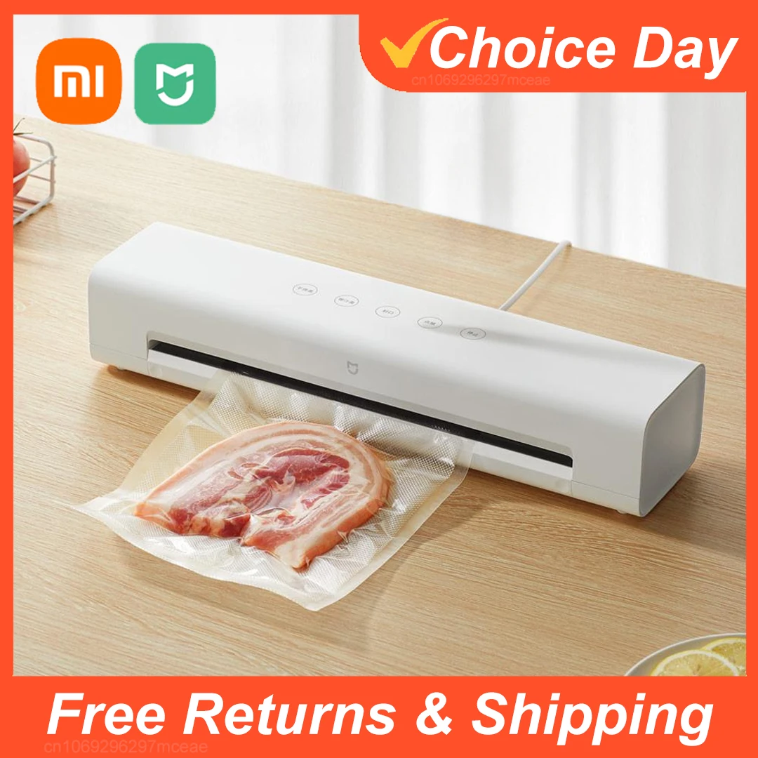 Xiaomi Mijia Vacuum Sealers Machine 220V with Free 10pcs Vacuum Bags for Kitchen Household Food Vacuum Sealer Packaging Machine