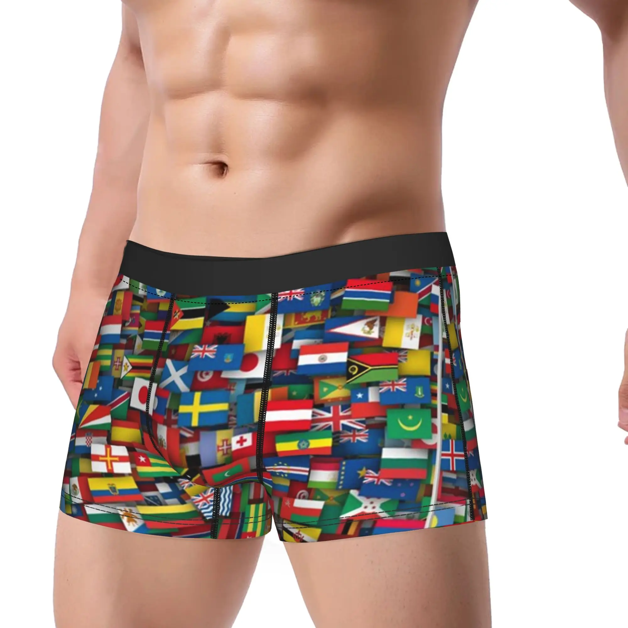 

Боксерские шорты с флагами всех стран, нижнее белье с 3D-принтом, удобные мужские трусы-боксеры с принтом, удобные мужские трусы большого размера