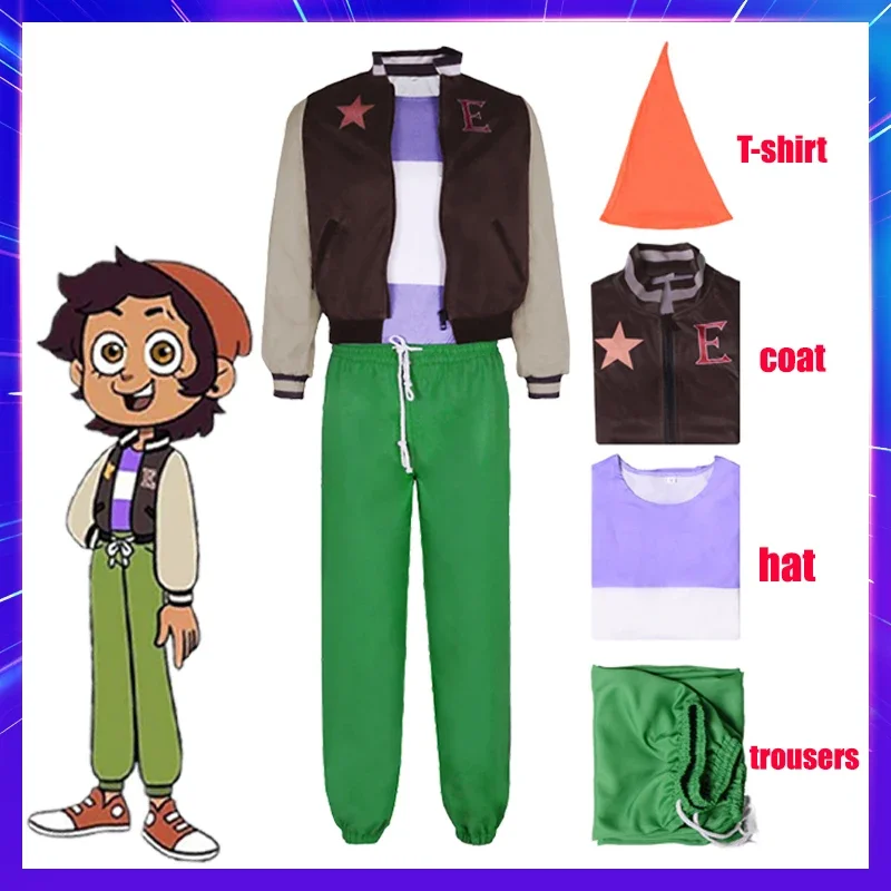 Anime The Owl House Cosplay Costume, Noceda Light, T-Shirt, Jaqueta, Casaco, Chapéu, Calças, Unisex, Adulto, Fatos Infantis, Halloween, Carnaval