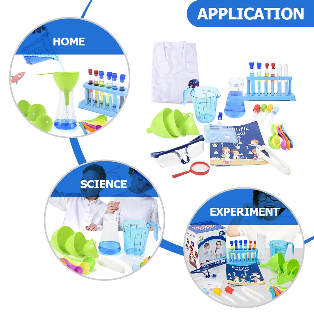 Suite Coat Science Experiment Kit Child Laboratory Experiments for Kids 19x15cm Plastic Chemistry